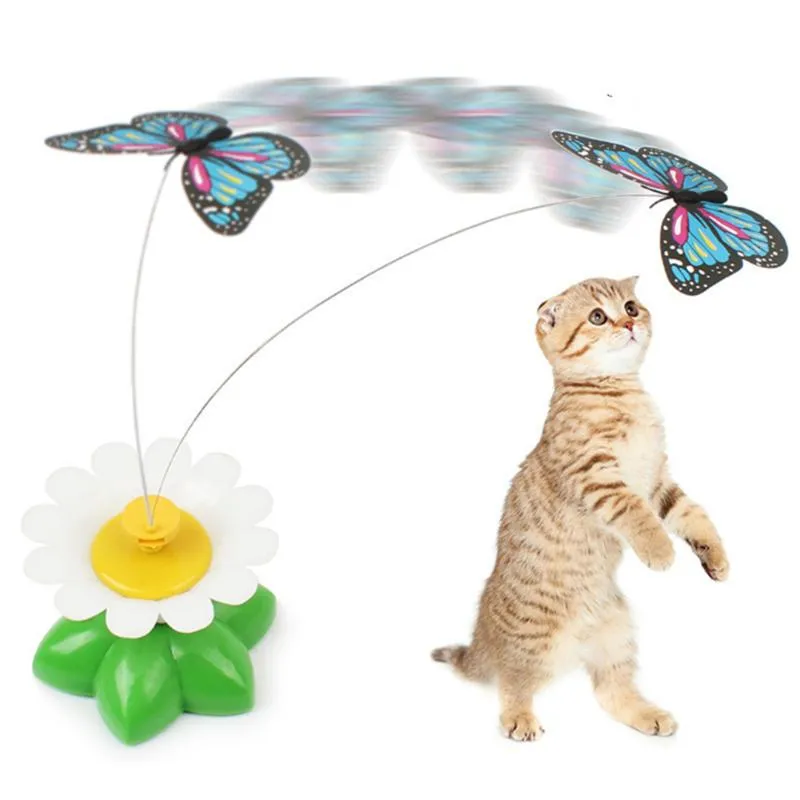 Jouets pour chats 2021, jouet électrique rotatif, oiseau amusant, fleurs, feuilles vertes, grattage interactif
