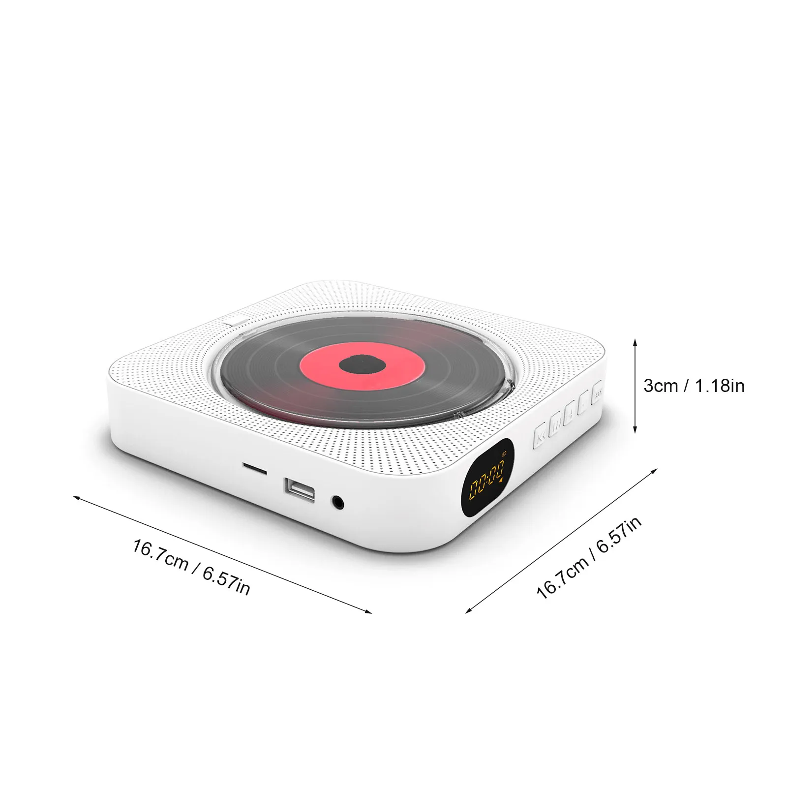 CD Player Portable, FM Radio with Dual Stereo Sound System, Rechargeable  Bluetooth Boombox with Remote Control, Playback CD/CD-R/CD-RW/MP3, Support