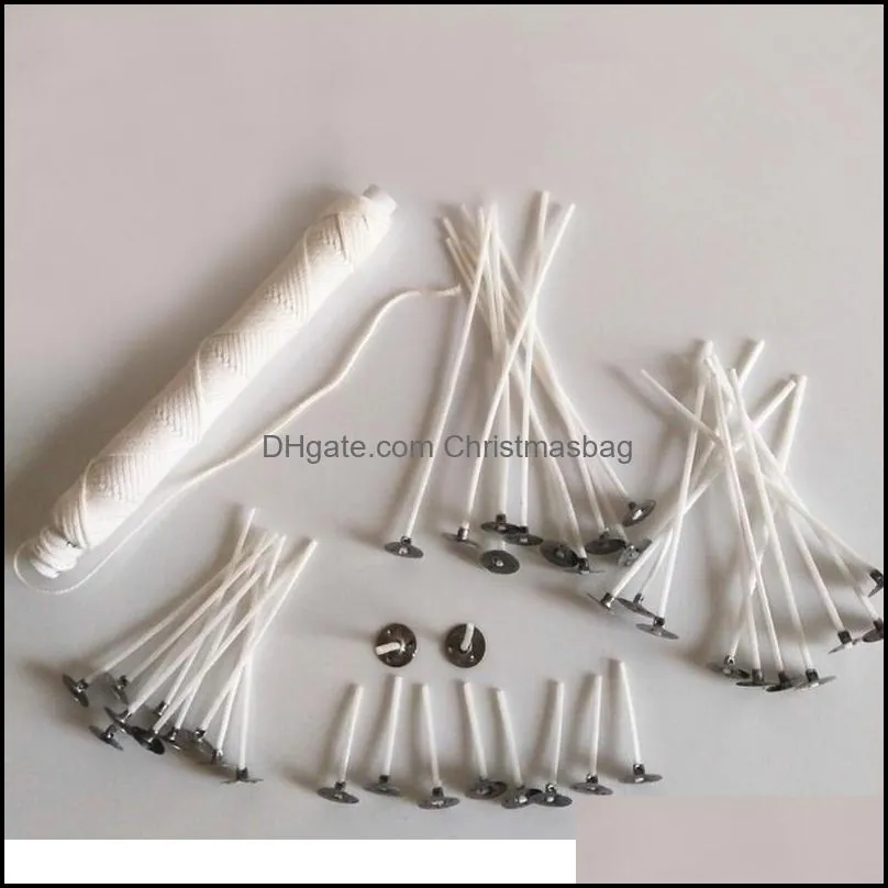 50pcs 2.6/8/9/15/20cm Cotton Candle Wicks Candle Smokeless Wick Candle Making Tools Birthday Christmas Decoration 100 jllZEe