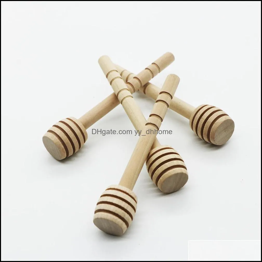 8cm /10 cm /10.4cm long Mini Wooden Honey Stick Stirrer Honey Dippers Party Supply Spoon Stick Honey Jar Stick