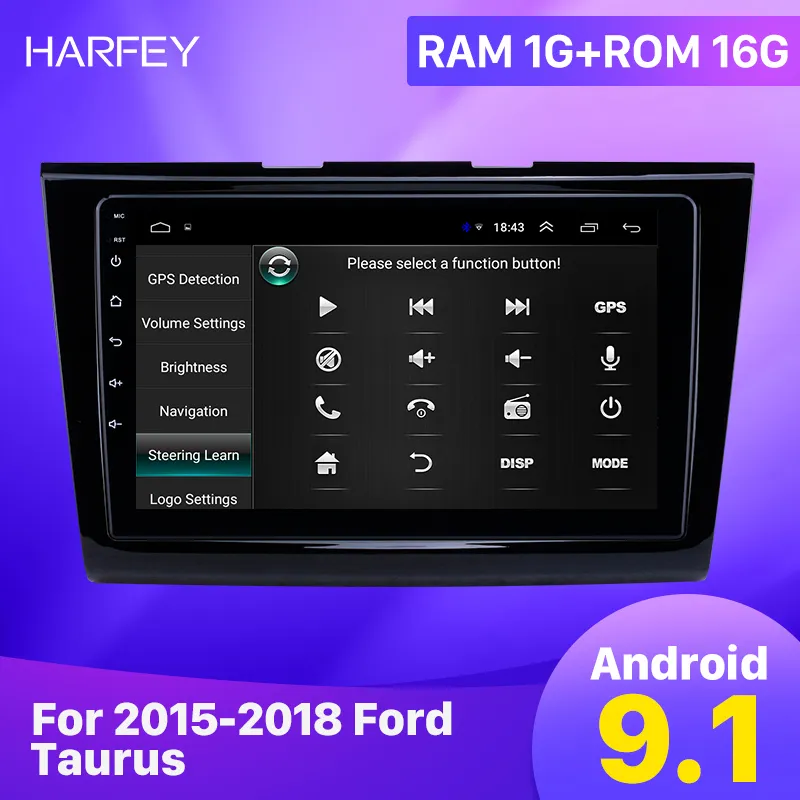 Lecteur DVD de voiture à écran tactile Hd 9 "Android Auto Gps pour 2015-2018 Ford Taurus Met Aux Wifi ondersteuning Carplay Tpms Dab +