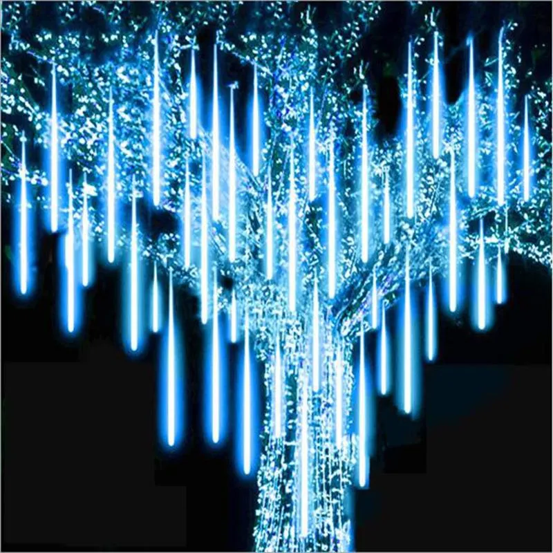 Strängar 30cm LED Meteor Lights Garden Semester String Lätt Utomhus Vattentät Fairy För Street Juldekoration