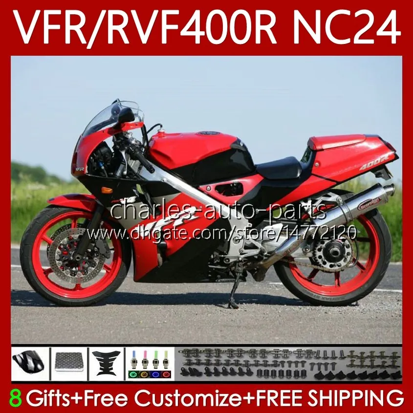 Kit de carrosserie pour HONDA RVF400R VFR400 R NC24 V4 VFR400R 87-88 Carrosserie 78No.0 RVF VFR 400 RVF400 R 400RR 87 88 VFR400RR VFR 400R 1987 1988 Moto Carénage Usine Rouge