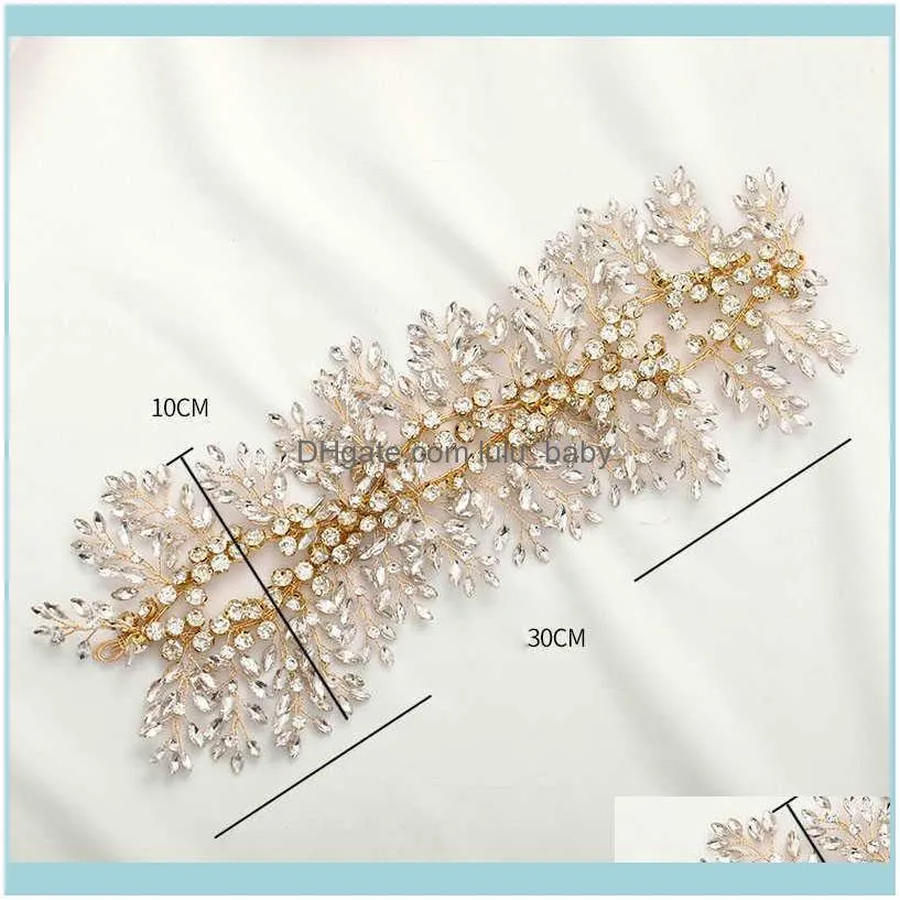 SLBRIDAL Luxury Handmade Flexible Crystal Rhinestone Bridal Tiara Headband Wedding Hair Accessories Bridesmaids Women Jewelry