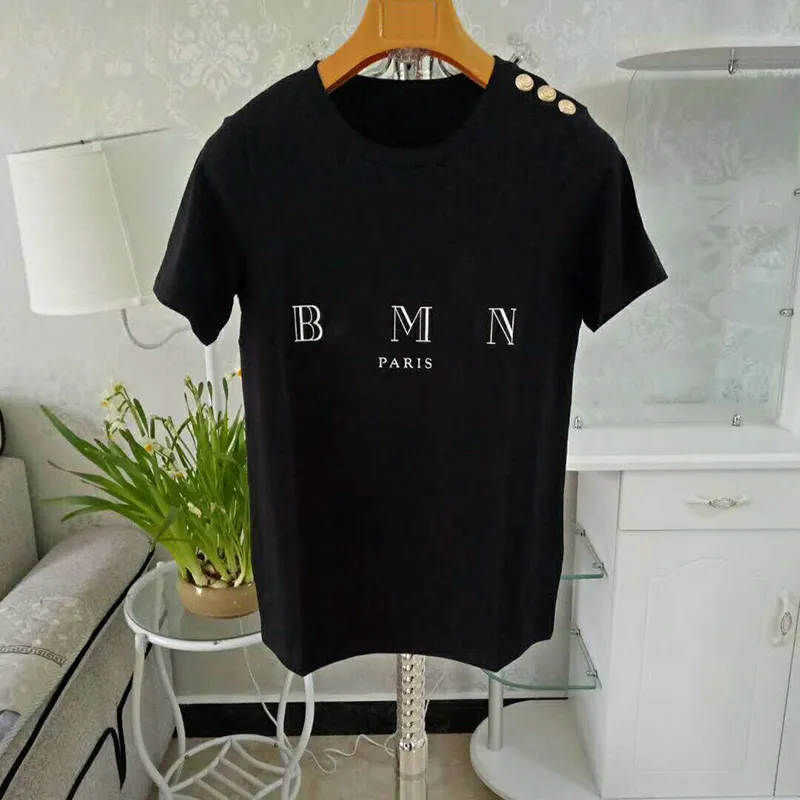 Moda Erkek Tasarımcı T Gömlek Yüksek Kalite Bayan Mektup Baskı Kısa Kollu Yuvarlak Boyun Pamuk Tees Polo Boyutu S-2XL