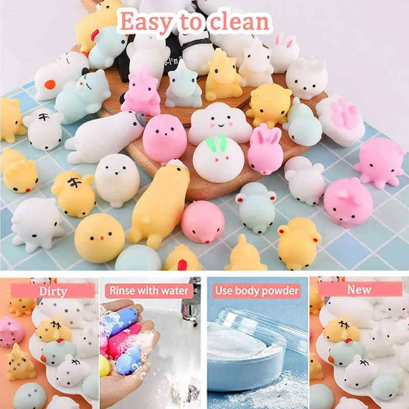 Cheap 50PCS Mochi Squishy Squeeze Toys Mini Animal Anti-stress