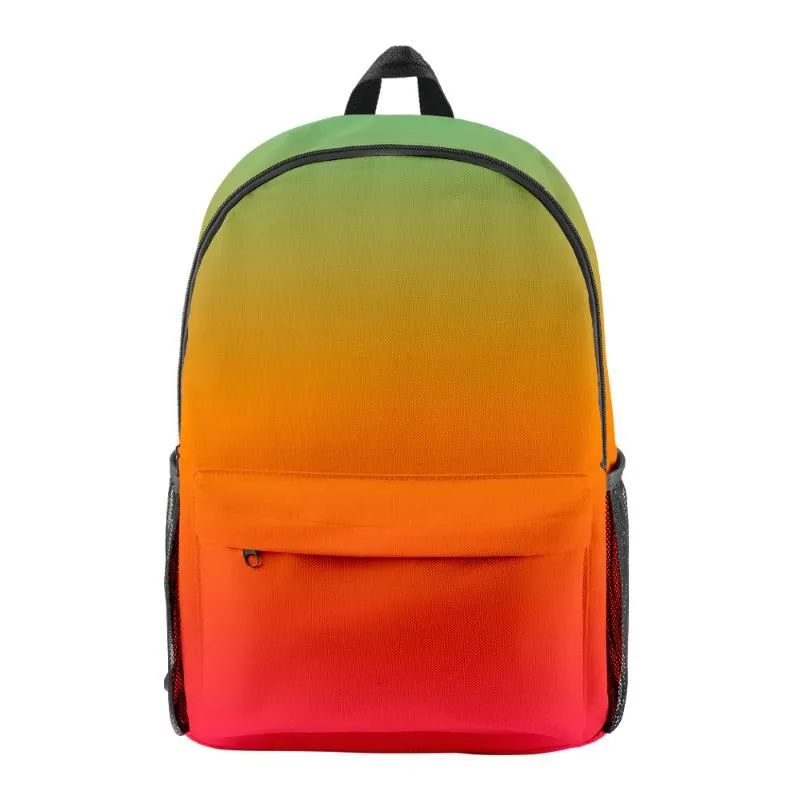 Backpack 2021 Neon Green Men/women Harajuku Fashion 3D Hoodie Colorful Print Hip Hop Trend Bag