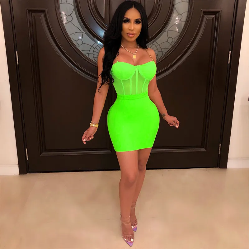 neon green dress