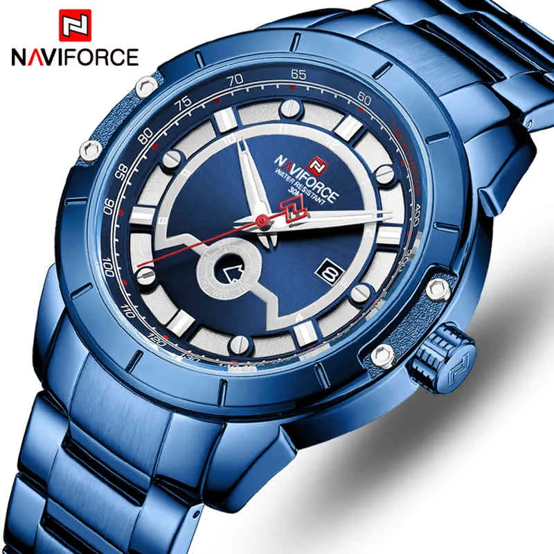 Hommes Montres NAVIFORCE Top Marque De Luxe Montre À Quartz Hommes Militaire Sport Mode Montre-Bracelet Chronographe Horloge Relogio Masculino 210517