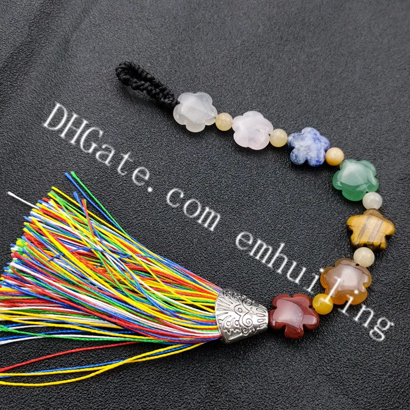 Handmade 7 Chakra Crystal Flower Car Rear View Mirror Pendant With Natural  Quartz Gemstones, Agate Buddhist Mala Beads, Rainbow Tassels, And Window  Charms From Emhuiling, $446.68