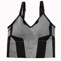 Bras Women Geomertric No Steel Support Underwear One-Piece Sports Push Up Belt Chest Pad Camisole