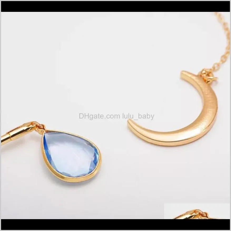 new creative moon pendant open choker necklace for ladies crystal cuff collar necklace statement party fashion jewelry