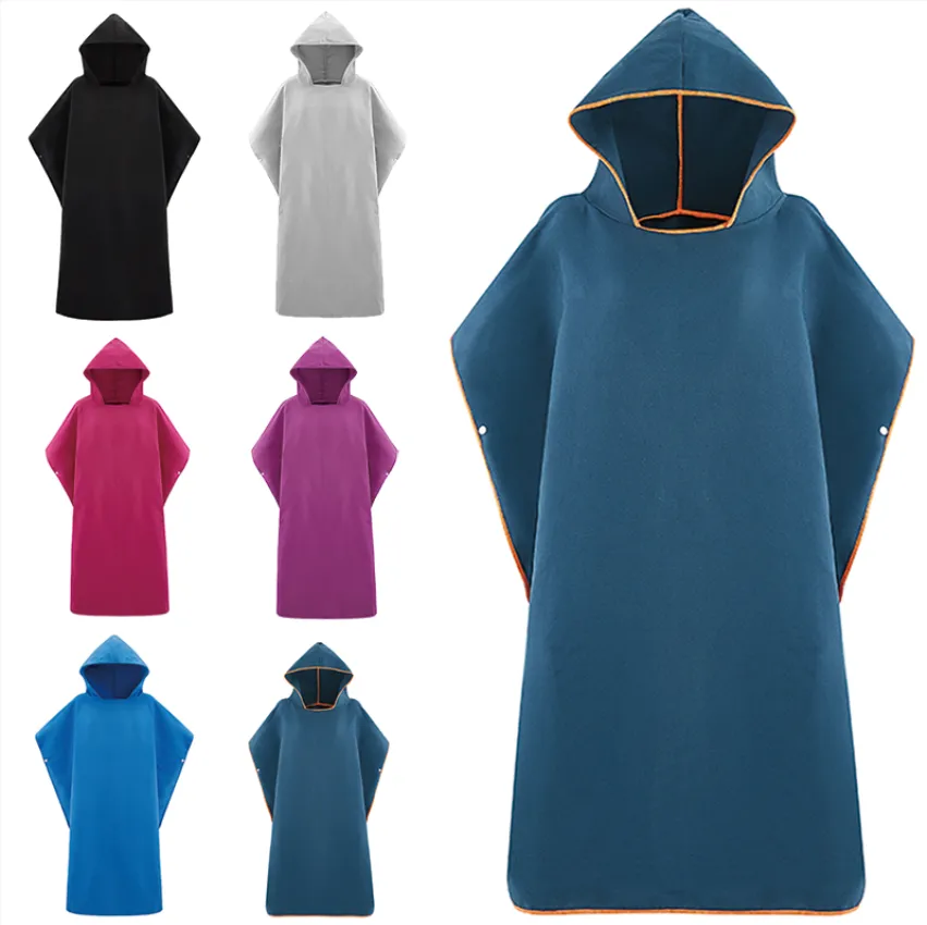 Mikrofibry Szybki Suchy Wetsuit Zmiana Robe Poncho Ręcznik z kapturem do pływania, Plaża, Lekka, Plaża Surf Poncho