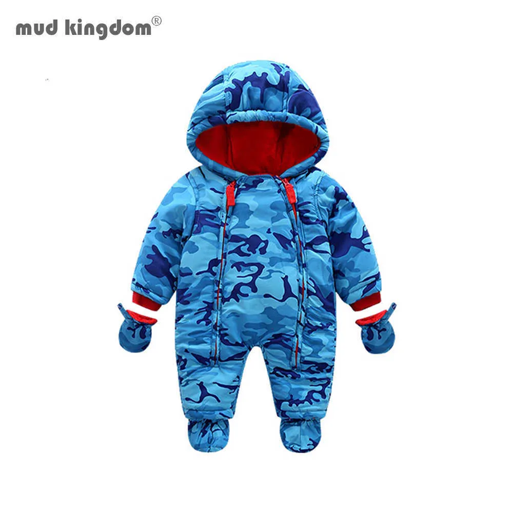 Mudkingdom Winters macacão para bebê snowsuit meninos meninos meninos romper quente macacão nascido roupas 210615
