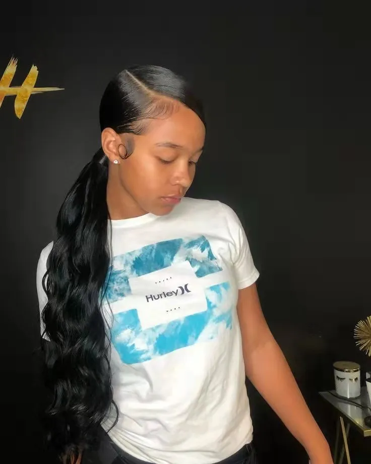 Cola De Caballo Postiza Larga De 66 Cm – Extensión Ondulada Con Pinza Y Cordón – Cabello Sintético De Alta Calidad – Ideal Para Uso Diario O Eventos Especiales – Color Negro