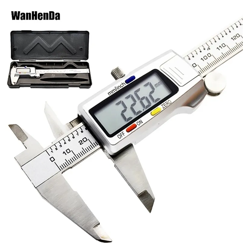 Digital Caliper 6 "150mm LCD Messschieber Paquimetro Mätinstrument Vernier Calipers Mätverktyg Rostfritt stål 210922