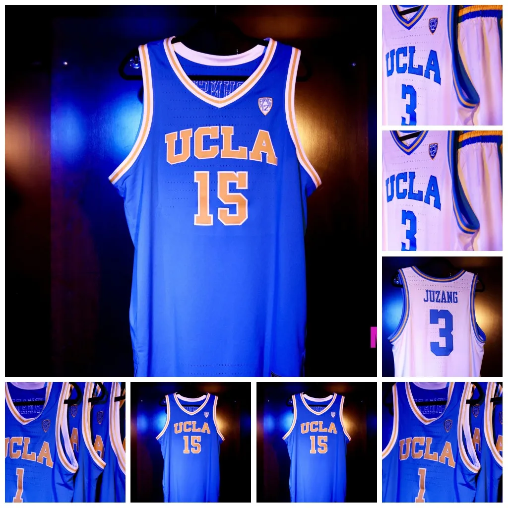 gerçek Baron Davis #5 UCLA Bruins Koleji Mavi Retro Basketbol Forması Erkekler Dikişli Özel Numara Adı Formalar 1 Jules Bernard 15 Myles Johnson 2 Cody Riley Juzang Kyman