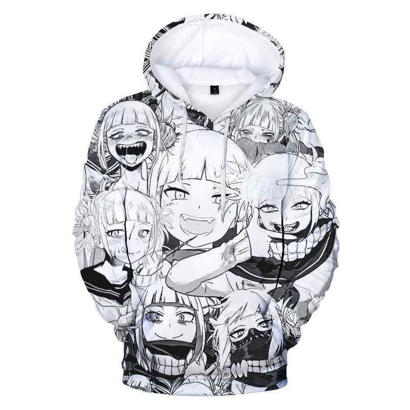 Yeni Moda Himiko Toga Hoodies Anime Benim Kahraman Academia Hoodie Anime Tişörtü Himiko Toga ve Deku Büyük Boy Hoodies Y211118