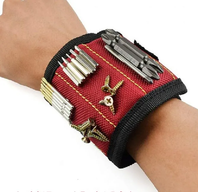 Magnetic Armband Pocket Belt Hand Tools Pouch Bag Skruvar Hållare Magnetics Armband Praktisk Stark Wrist Toolkit