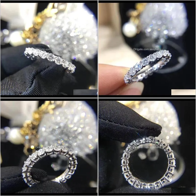 couple eternity 4mm lab diamond ring 925 sterling silver bijou engagement wedding band rings for women men fine party jewelry