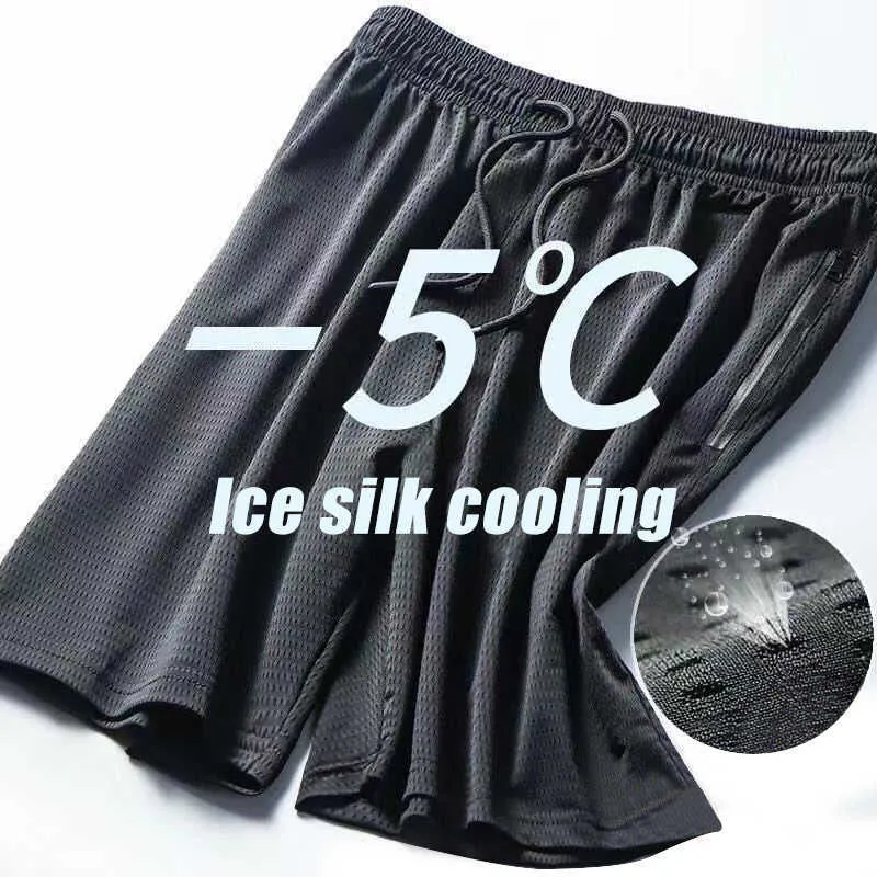 Summer Men Ice Silks Casual Pants Ultra-Thin Sports Quick-Drying Breathable Air-Conditioned Large Size For 210714