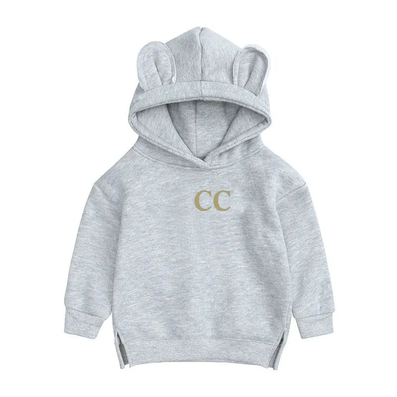 Crianças Hoodies Outono e Inverno Roupas Para Meninos Meninas Capuz Capuz Camisolas Designer Letras De Desenhista Jaqueta Do Bebê Urso Ears Roupas de Crianças 0-4Years