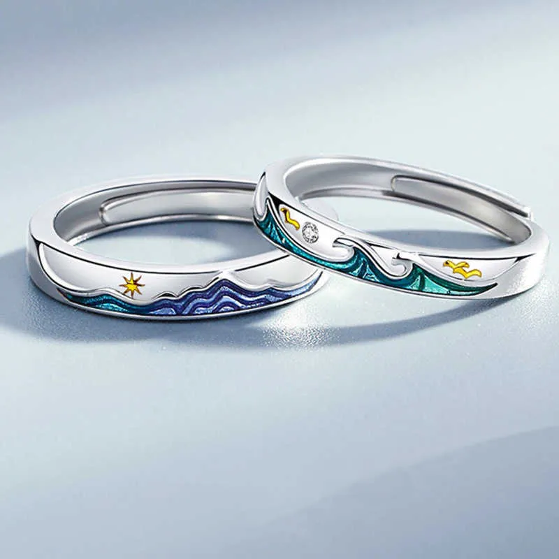 Kofsac Nowa Moda Kreatywny Morze Morze Para Biżuteria 925 Sterling Silvers Dla Kobiet Mężczyźni Walentynki Akcesoria Prezent