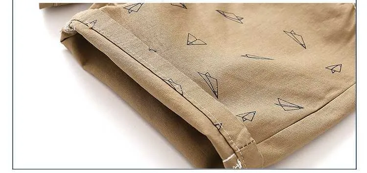  Hot Summer Fashion 2-10 Years Children Kids Fly Paper Air Plane Print Pocket Above Knee Length Boys Short Pants With Belt (8)