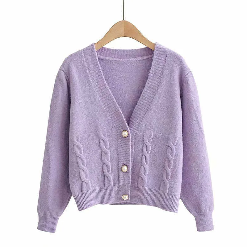 Vintage Style V-Neck Cardigan: Soft Knit, Button Down