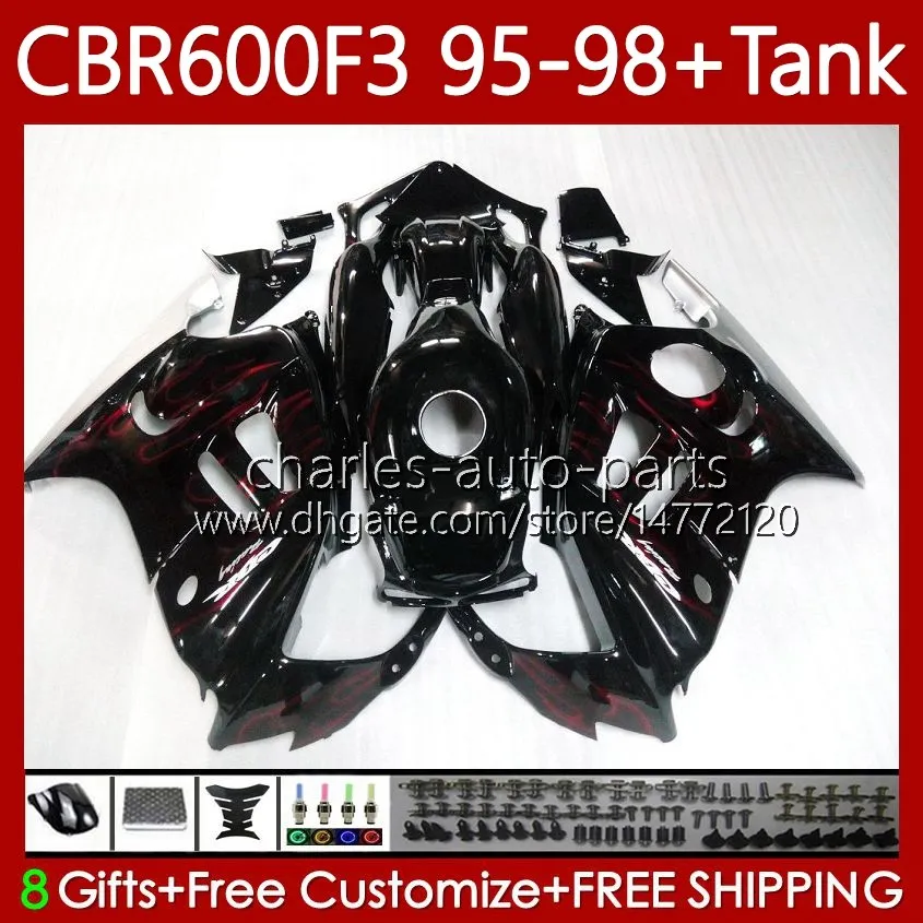 Honda CBR 600 600F3 CBR600 F3 FS CC 1997 1998 1995 1996 Body 64No.131 CBR600F3 600CC 600FS 95-98 CBR600-F3 CBR600FS 97 98 95 96 차체 붉은 화염 키트