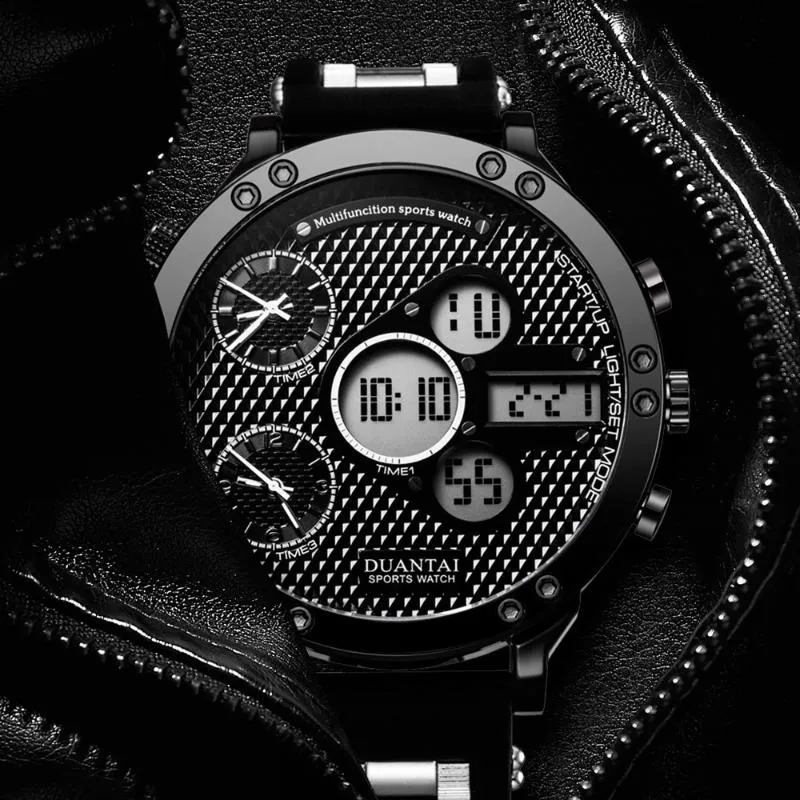 ファクトリーブランド 腕時計6 11 Duantai Man腕時計puストラップメンズスポーツ防水屋外クォーツ3タイムゾーン お買い得なセール商品 Vtech Computer Com