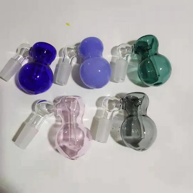 Gourd glass ash catcher water smoking pipe accessory bong Perc Ashcatcher bowl pan holder hookah oil rigs 14mm 18mm 5 color