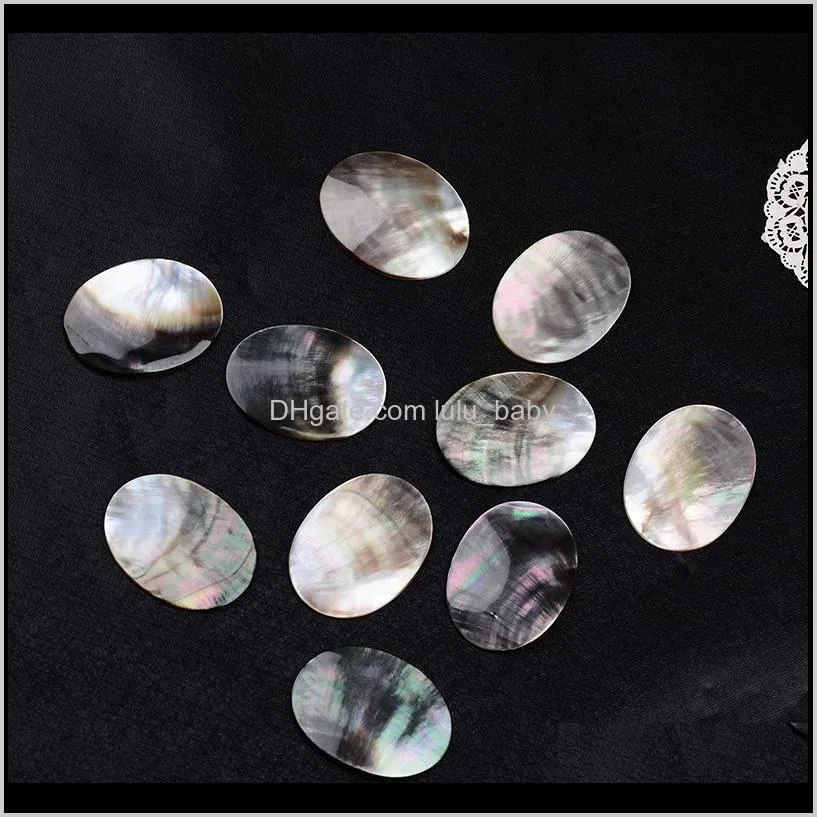 hot sell fashion 30x40mm natural black oval shell beads high polished loose bead diy jewelry component wholesale