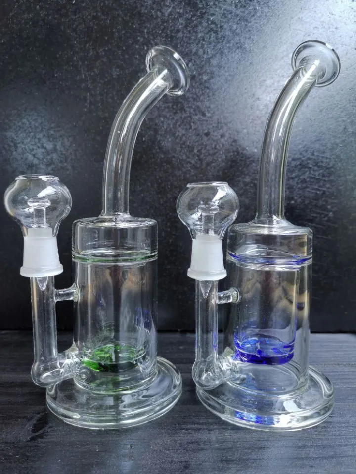 Glass bong recycler dab rig 8.5 inch glass water pipe turbine perc oil rig bubbler 14.4mm male joint sestshop