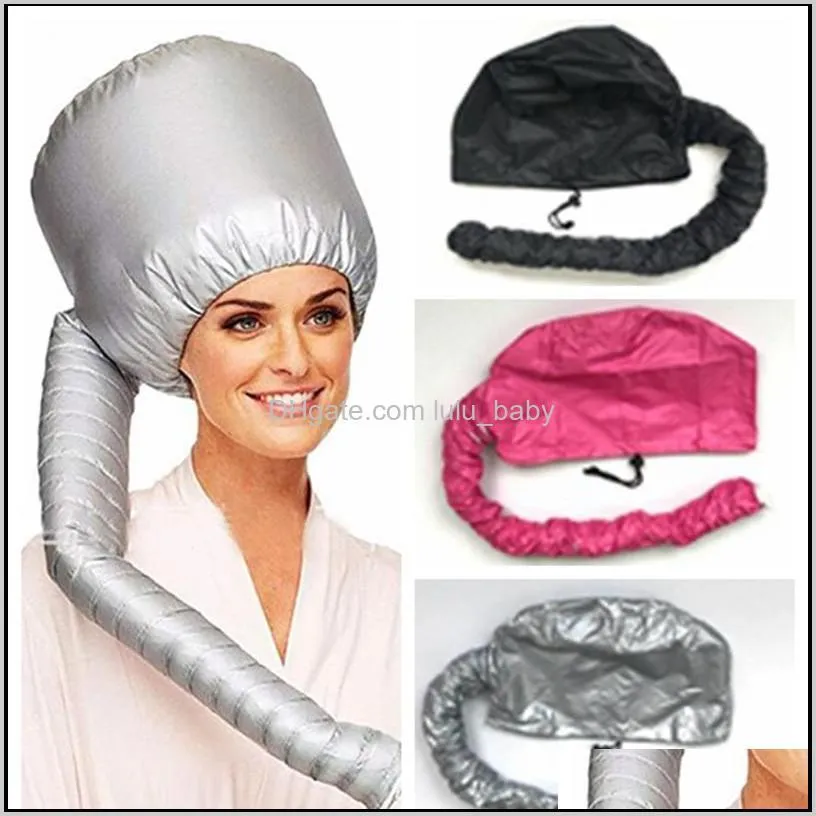 portable soft hair drying cap bonnet hood hat blow dryer attachment curl hair tools gray dry hair cream cap 6pcs