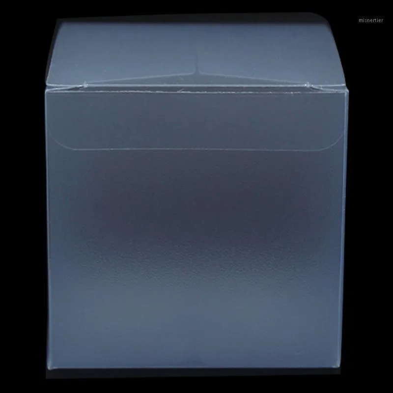 Gift Wrap Wholesale Square Frosted Transparent Plastic PVC Packaging Box Folding Carton Dust-proof Cake Craft Packing Wedding Party