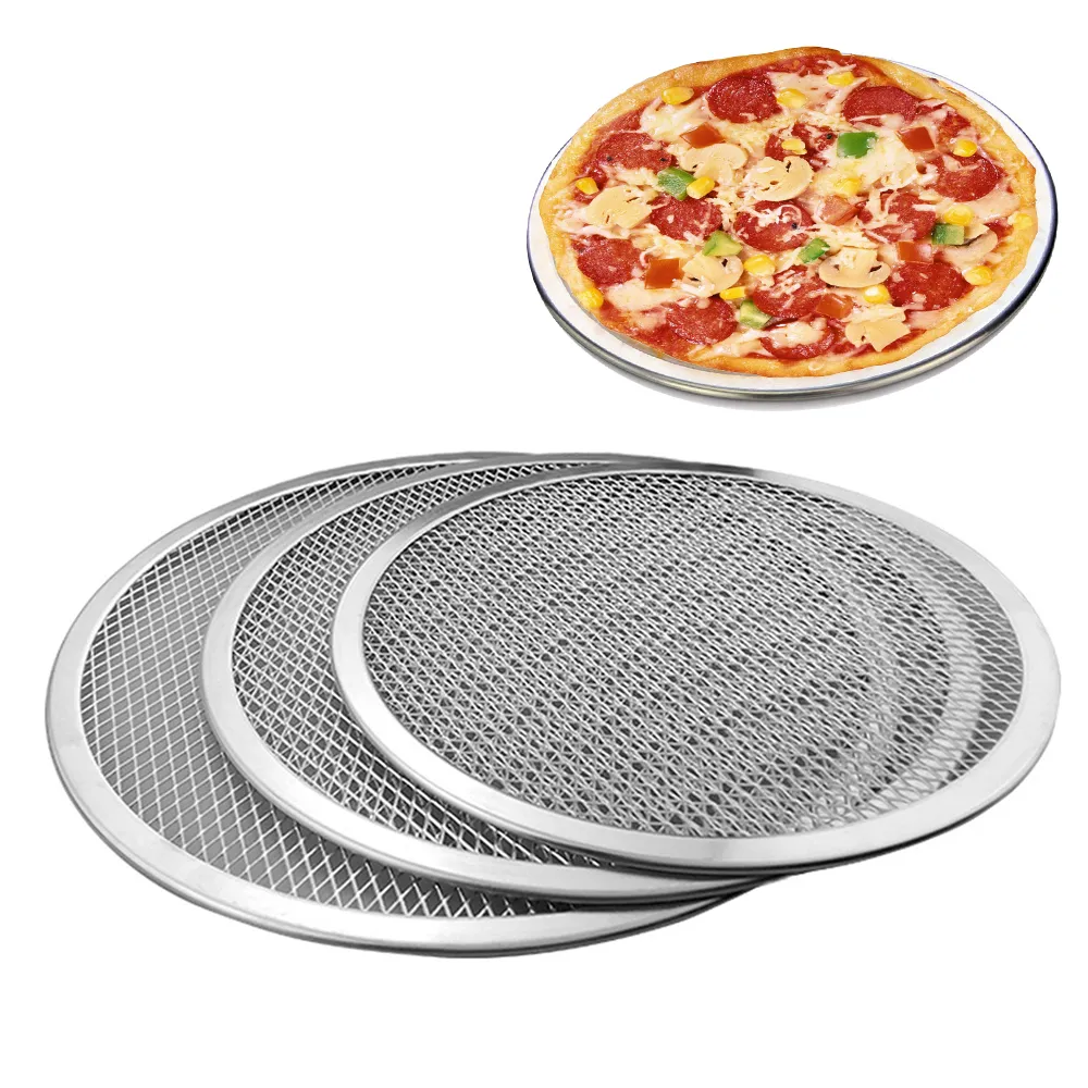 Pizza Tray Metal Mesh Round Pancake Net Baking Pan Net Screen Pastry Tools 6/7/8/9inch