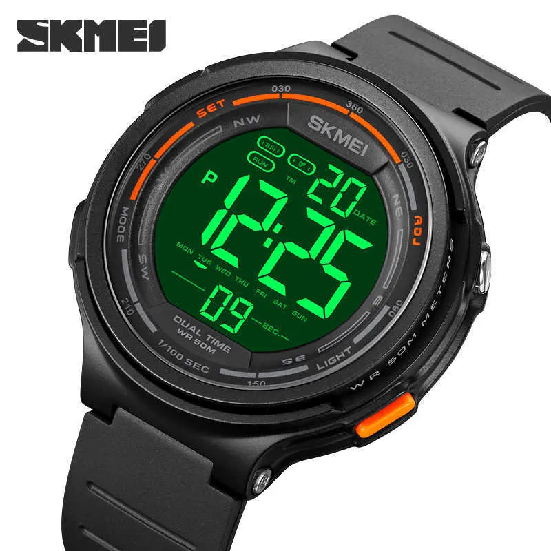 SKMEI lumière LED numérique hommes montres de Sport compte à rebours 5Bar montre-bracelet étanche pour hommes mâle horloge montre Relogio Masculino G1022