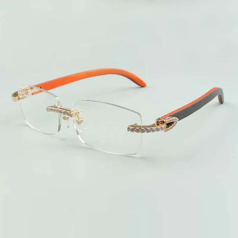 endlesses diamonds glasses frames 3524012 with natural hybrid wooden legs and 56mm lens