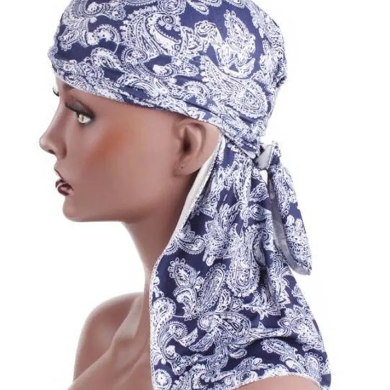 Fashion Camouflage Print Men`s Durags King`s Durag Turban Bandanas Stitching Outside Men Durag Headwear Headband Pirate Hat Hair Accessories