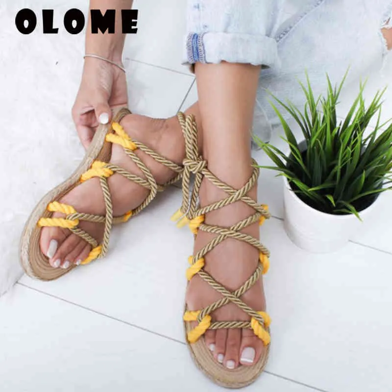 Rope lace on sale up sandals