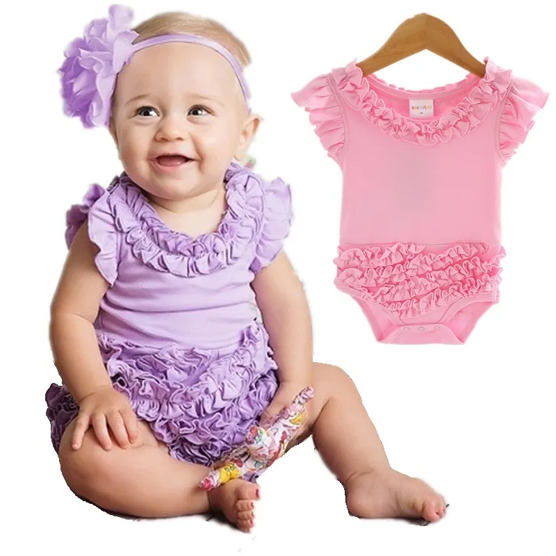 Tute per neonate solide 100% cotone Vestiti morbidi per neonati Abbigliamento monopezzo per neonati Tute per neonati rosa viola 0-24 mesi Camicia 210413