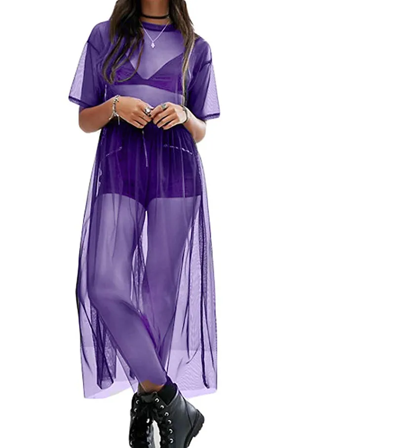chinese dress ladies Aika Ica Thin Sheer Chiffon Loose Long Length Long Sleeve Sheer Shirt Dress Dress Blouse Shirt Cardigan Long See-Through Cool