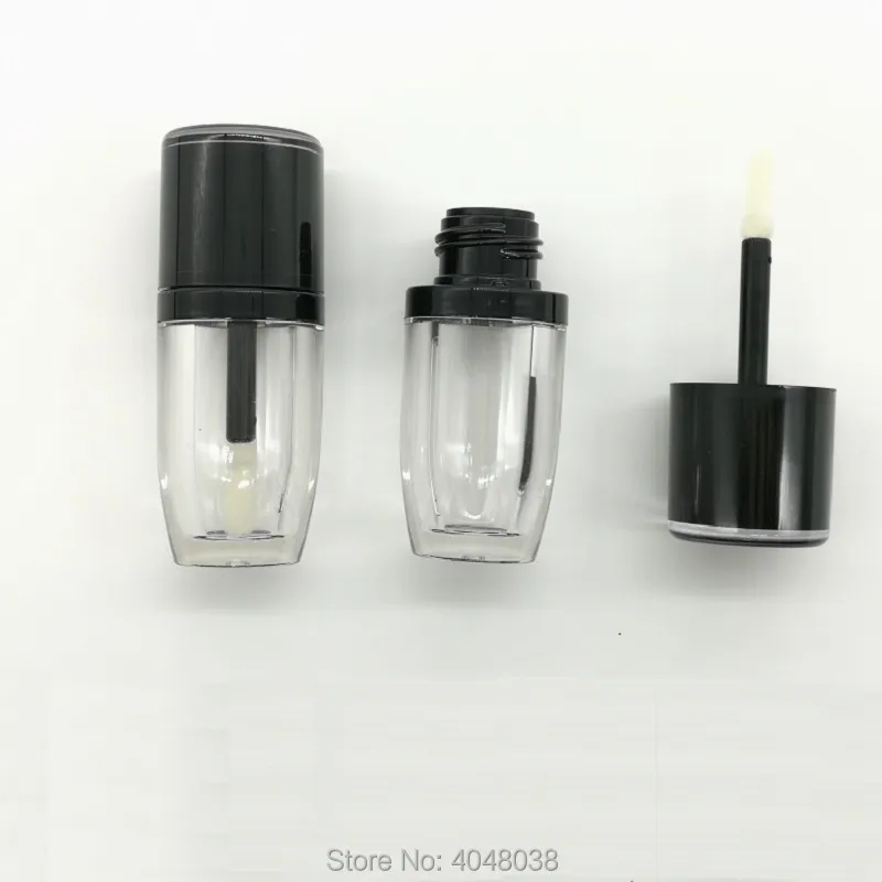 Empty Lip balm Container Mini Sample Cosmetic Lipstick Refillable Bottle Small Plastic Clear Lip Gloss Tube Black Cap Lip (1)