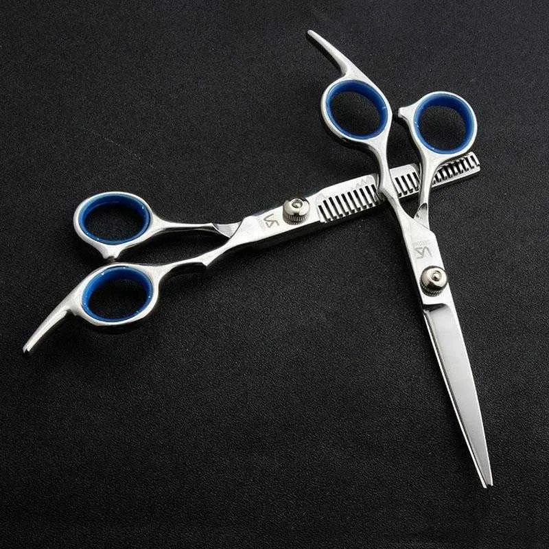 Hairdressing Tools 6.0 inch Barber Scissors Kits Hair Clipper Razor Hair Styling Scissors Hair Cutting Tool Combination Package 0604085