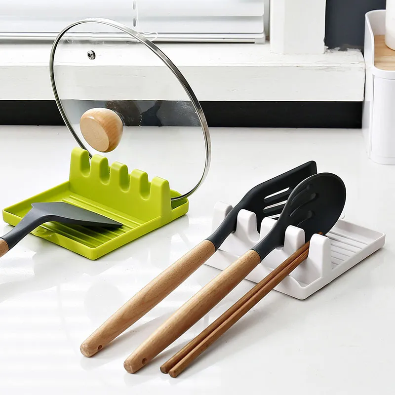 Plastic Spoon Rest Kitchen Organizer for Fork Spatula Rack Spoon Holder Stand Tableware Storage Rack for Spoon Pot Lid Holder
