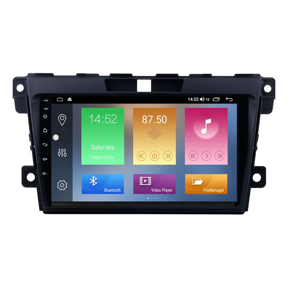 2 Din bil DVD-radiosspelare för MAZDA CX-7 2007-2014 GPS-navigering med USB SD 1080p Video Audio System Aux 9 tum Android 10