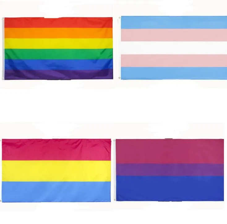 Rainbow Flag Banner 3x5ft 90x150cm Gay Pride Flags Poliester Banery Kolorowe LGBT Lesbijskie Dekoracji Parady SN4106