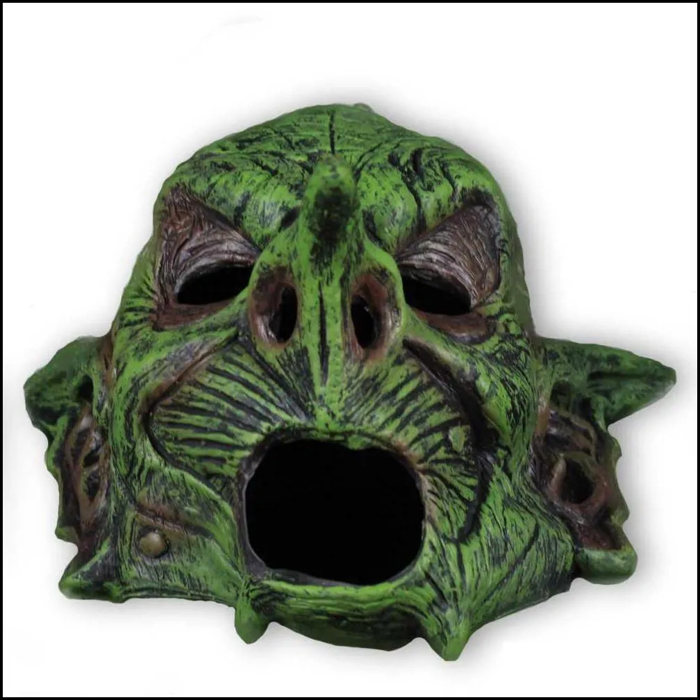 Cosmask Halloween Green Spirit Old Man Horror Latex Mask Halloween Costume Dance Party Scary Mask Q0806