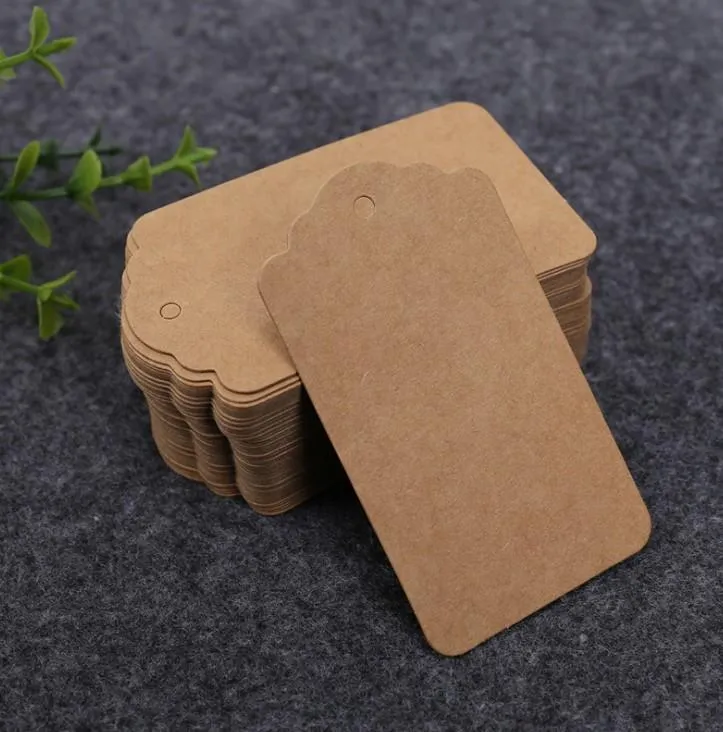 Wholesale Blank price tag Kraft paper Gift DIY brown papers Kraf label TAGGING